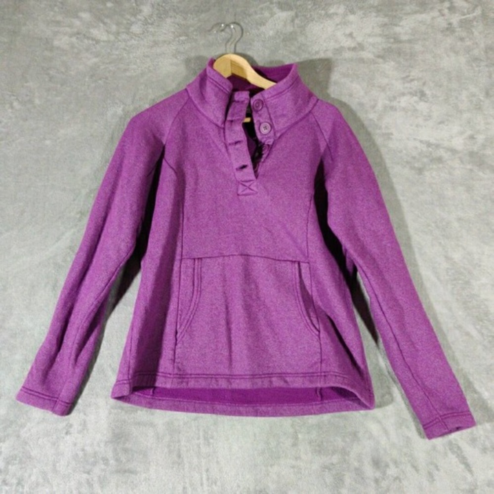 Columbia Sweater Womens Medium Purple Pullover Fleece 1/4 Button Outdoors